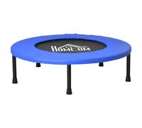 HOMCOM 32" Mini Fitness Trampoline Home Gym Yoga Exercise Rebounder Indoor Outdoor Jumper with Safety Pad, Support Up to 100 KG, Blue and Black Blue