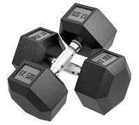 HOMCOM 35KG Rubber Hex Portable Hand Weights Dumbbell Home Gym Workout Fitness Hand Dumbbell