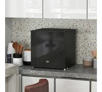 HOMCOM Tabletop Mini Freezer with 35 Litre Capacity, Small Lockable Freezer with Reversible Door, Two Keys, Adjustable Temperature and Removable Wire Shelf for Bedrooms, Home Office, Black