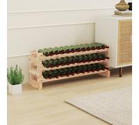 HOMCOM 36 Bottle Shelf Wine Rack Holder Holds Storage Fir Wood Cellar Standing in Light Brown | Size: Medium HOMCOM Light Brown Medium