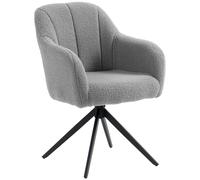 Homcom 360 Degree Swivel Accent Chair, Teddy Fleece Armchair, Grey Grey
