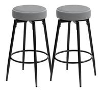 Homcom Bar Stools, Set Of 2 Pu Leather Swivel Barstools With Footrest