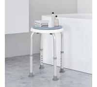 HOMCOM 360 Swivel Bath Stool w/ Aluminium Frame, Blue