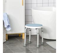 HOMCOM 360° Swivel Seat Bath Shower Stool, Adjustable Height Shower Chair with Aluminium Frame Non-Slip Feet Chair Safe Support Home Assistance, Blue