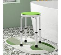 HOMCOM 360° Swivel Seat Bath Shower Stool Adjustable Height Green | Shower Chair, Aluminium Frame, Non-Slip Feet, Safe Support, Home Assistance