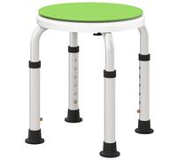 HOMCOM 360 Degree Swivel Shower Stool W/ Non-Slip Feet For Disabled Green | TJ Hughes
