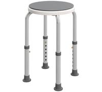 HOMCOM 360 Degree Swivel Shower Stool with Non-Slip Feet for Disabled, Grey HOMCOM Grey
