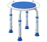 HOMCOM 360° Swivel Seat Bath Shower Stool Adjustable Height Blue