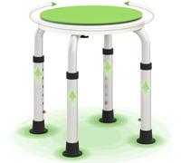 HOMCOM 360° Swivel Seat Bath Shower Stool Adjustable Height Green | Shower Chair, Aluminium Frame, Non-Slip Feet, Safe Support, Home Assistance