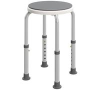 Homcom 360 Degree Swivel Shower Stool With Non-Slip Feet For Disabled, Grey Grey