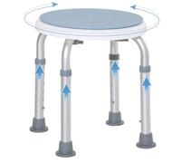 HOMCOM 360 Degree Swivel Shower Stool w/ Non-Slip Feet for Disabled Blue