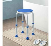 HOMCOM 360° Swivel Seat Bath Shower Stool, Adjustable Height Shower Chair with Aluminium Frame Non-Slip Feet Chair Safe Support Home Assistance, Blue Blue