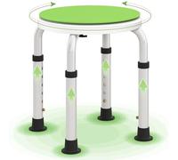 HOMCOM 360 Degree Swivel Shower Stool W/ Non-Slip Feet For Disabled Green | TJ Hughes