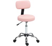 HOMCOM 360° Swivel Seat Salon Stool - Pink