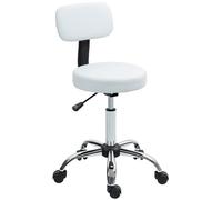 HOMCOM 360° Swivel Seat Salon Stool - White