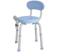 HOMCOM 360 Swivel Shower Stool, Rotating Shower Chair with Aluminium Frame