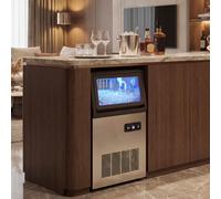 HOMCOM 36kg/24H Commercial Ice Maker Machine with Auto Self-Cleaning