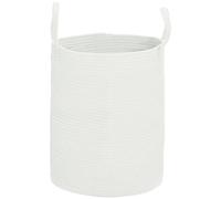 HOMCOM 36L Cotton Rope Laundry Basket With Handles For Pillows Clothes Grey/Cream - Cream | TJ Hughes Grey