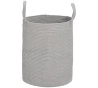 HOMCOM 36L Cotton Rope Laundry Basket With Handles For Pillows Clothes Grey/Cream - Grey | TJ Hughes