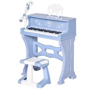 HOMCOM 37 Key Keyboard Battery Piano Kids Microphone Stool Educational Game