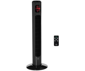 HOMCOM 38'' Freestanding Tower Fan, 3 Speed 3 Mode, 12h Timer, 70 Degree Oscillation, LED Panel, 5M Remote Controller, Dark Grey