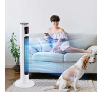 HOMCOM 38 Inch Tower Fan with 70° Oscillation 3 Speed 3 Mode Indoor - White - 32cmx32cmx96cm