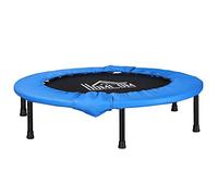 HOMCOM 38" Mini Fitness Trampoline Home Gym Yoga Exercise Rebounder Indoor Outdoor Jumper with Safety Pad, Support Up to 100 KG, Blue and Black