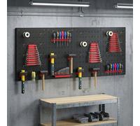 Homcom 38 Pcs Wall-Mounted Pegboard With Hooks And Storage Shelves