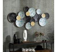 HOMCOM 3D Metal Wall Art Modern Circle Hanging Wall Sculptures Home Decor for Li