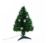 HOMCOM 3ft Green Fibre Optic Colourful LED Artificial Christmas Tree, none