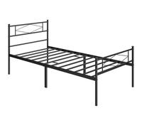 HOMCOM 3ft Single Bed Frame with Headboard and Footboard, Metal Platform Bed Frame with 32 cm Underbed Storage, Black