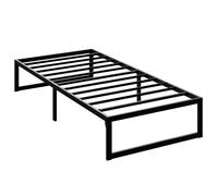 HOMCOM 3ft Single Bed Frame with Underbed Storage and Steel Slat Support, 32.5 cm Height, Noise-Free, Black