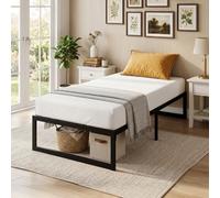 Homcom 3Ft Single Bed Frame With Underbed Storage, Noise-Free, Black Black