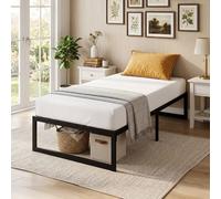 HOMCOM 3ft Single Bed Frame with Underbed Storage, Noise-Free, Black