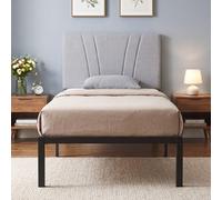 HOMCOM 3FT Single Bed Frame with Upholstered Headboard and Underbed Storage