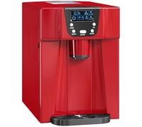 HOMCOM 3L Ice Maker Machine and Water Dispenser, 12kg in 24H, 2 Size Options 9 Ice Cubes Ready in 6-10 Mins Countertop Ice Machine for Home, Kitchen, Office, Bar, Red