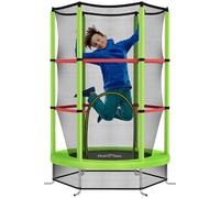 HOMCOM 4.6FT Kids Trampoline for Toddlers Indoor w/Enclosure Net, Steel Frame, for Ages 3-6 Years - Green