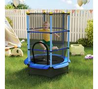 HOMCOM 55" Kids Trampoline with Enclosure Net and Bottom Net 4.6FT Blue