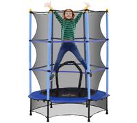 HOMCOM 4.6FT Kids Trampoline with Safety Enclosure, 55 Blue