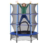 HOMCOM 4.6FT Kids Trampoline with Safety Enclosure, 55" Trampoline for Toddlers, Outdoor Indoor for Ages 3-10 Years, Blue