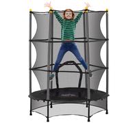 HOMCOM 4.6FT Kids Trampoline with Safety Enclosure for Ages 3-10 Years Black