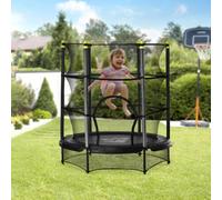 Homcom 4.6Ft Kids Trampoline With Safety Enclosure, Indoor Outdoor - Pink