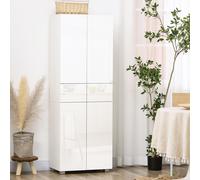 HOMCOM 4 Door Kitchen Cupboard Freestanding Storage Cabinet with Shelves in White HOMCOM White