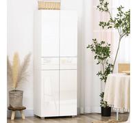 Homcom 4 Door Kitchen Cupboard Freestanding Storage Cabinet With Shelves In White White