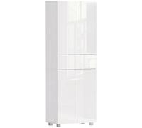Homcom 4 Door Kitchen Cupboard Freestanding Storage Cabinet With Shelves In White White
