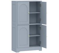 HOMCOM 4-Door Kitchen Storage Cabinet with Adjustable Shelves - Grey