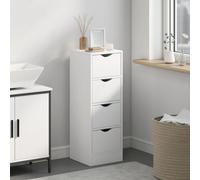 Homcom 4-Drawer Bathroom Cabinet, Freestanding Narrow Cabinet, White