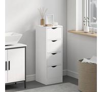 HOMCOM 4-Drawer Bathroom Cabinet, Freestanding Narrow Cabinet, White HOMCOM White