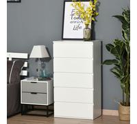 HOMCOM 5 Drawer Cabinet Storage Cupboard Sideboard Organiser Living Room White