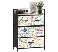 HOMCOM 4-Drawer Chest of Drawers, Fabric Dresser, White